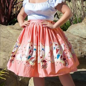 Pinup JENNY SKIRT IN MARY BLAIR PINK UMBRELLAS